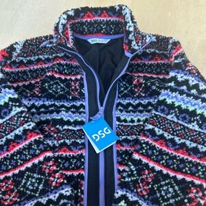 DSG Cozy Fleece Full Zip Multicolor Jacket Girls M 10-12 New